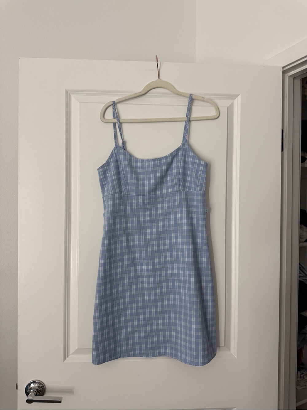 Brandy Melville blue and white checkered dress